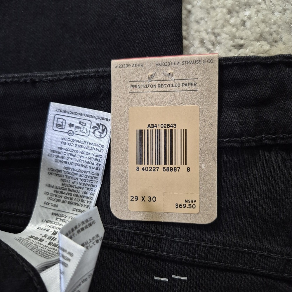 Levis Jeans 726 High Rise Flare Womens 29/30 Black Slim Stretch Disco 70s Retro - Picture 3 of 14